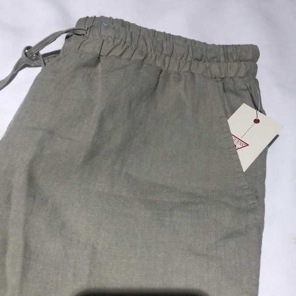 New Guess Marciano Trista Linen Wide Leg palazzo Pants Taupe S - Picture 5 of 8